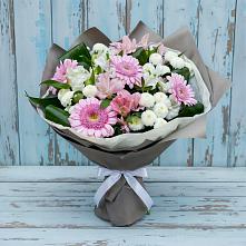 Букет цветов из:  Герберы, Альстромерии и Хризантемы #REPLACE_PRED# Пионерском Республика Крым