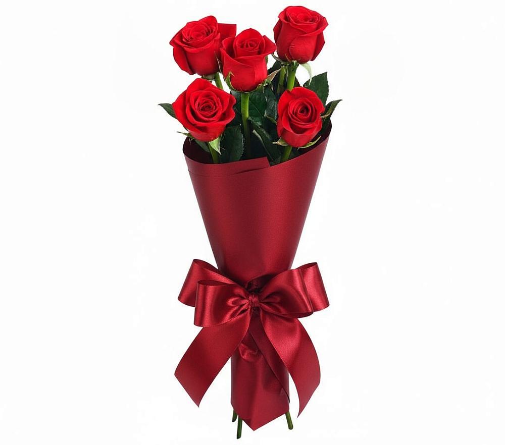 Букет 5 Красных роз Эдлесс Лав в Пионерском Республика Крым