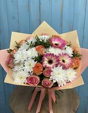 Букет цветов из:  Розы, Герберы и Хризантемы #REPLACE_PRED# Пионерском Республика Крым