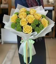 Букет цветов из:  Хризантемы и Розы в Пионерском Республика Крым