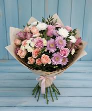 Букет цветов из:  Хризантемы, Розы и Альстромерии #REPLACE_PRED# Пионерском Республика Крым