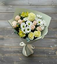 Букет цветов из:  Альстромерии, Розы и Хризантемы #REPLACE_PRED# Пионерском Республика Крым