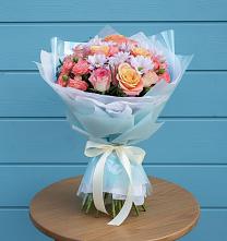 Букет цветов из:  Хризантемы и Розы в Пионерском Республика Крым