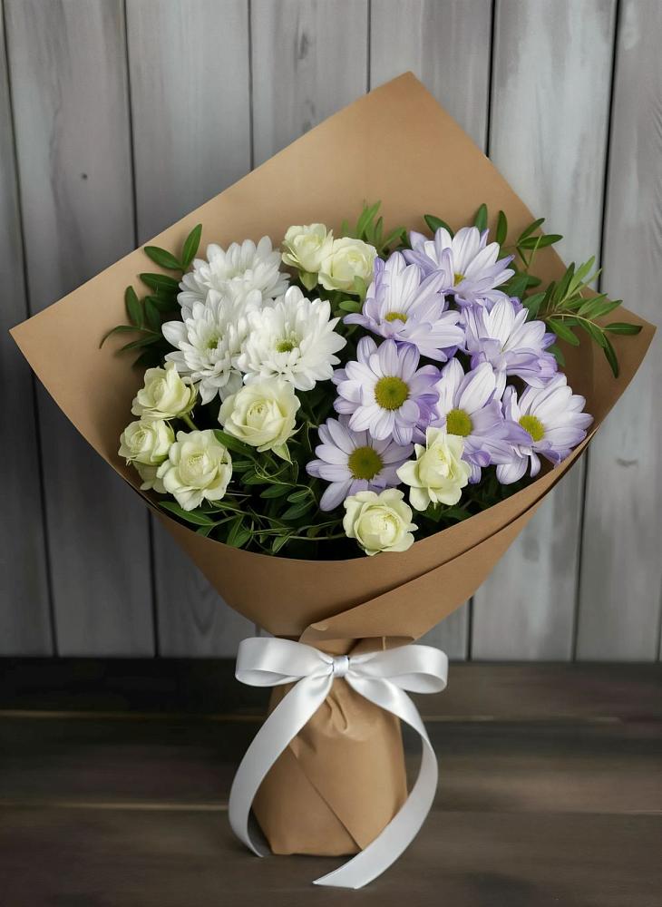 Букет цветов из: Хризантемы и Розы в Пионерском Республика Крым