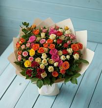 Букет Микс из разноцветных кустовых роз в Пионерском Республика Крым